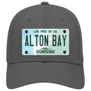 Alton Bay New Hampshire Metal on Cotton Velcro Hat - Charcoal